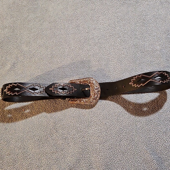 Women's Nocona Black Silvertone Rhinestone Western Belt Size Large - Picture 15 of 16